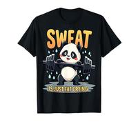 Sweat is Just Fat Crying Panda Gym Workout Design T-Shirt