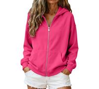 Sweat Jacket Women's Pink Zip Casual Hoodies Long Sleeve | Hooded jacket sweatshirt jacket Y2K autumn jacket fashion hoodie for hiking outdoor lightweight pullover hoodie zip up hooded