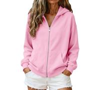Sweat Jacket Women's Pink Zip Casual Hoodies Long Sleeve | Hooded jacket sweatshirt jacket Y2K autumn jacket fashion hoodie for hiking outdoor lightweight pullover hoodie zip up hooded