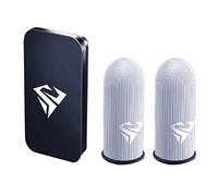 Sweat Proof Finger Sleeve Breathable Mobile Gaming Finger Cover Game Controller Touch Screen Gaming Thumb Gloves 0.25mm Ultra Slim Silver Fiber