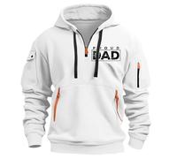 Sweat Pullover Men's Blend Hoodie Men's Oversize White Slim Fit Sweat Jacket Half Zip Leisure Jacket Comfortable Sweatshirt Plain Sportswear Autumn Winter Transition Coat Lightweight Sports Top, White