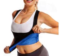 Sweat Sauna Vest for Women-Sauna Suit for Women Weight Loss,Sauna Shirt for Workout-Slimming Faja-Hot Sweat Sauna Shirt (Black-blue, 4XL)
