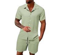 Sweat Short Set Mens Track Suits 2 Piece Outfits Everyday Wear Men's Wedding Shorts and Shirt Men Fashion Celebration Summer Pants Grey Sweatshirt Holiday Regular Fit Outfit