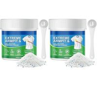 Sweat Stain Remove, Armpit and Collar Stain Remover Powder Odor Control Fabric Cleaner for Stubborn Yellow Stains On Shirts Uniforms and Makeup Residue (2)