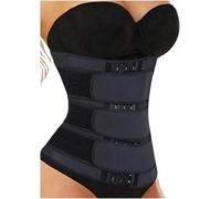 Sweat Waist Trainer Corset for Women, Triple Belt Tummy Wrap Shaper with 3 Hook-and-Eye Closures, Adjustable Waist Trimmer for Workout, Weight Loss & Postpartum Support (Black, M)