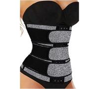 Sweat Waist Trainer Corset for Women, Triple Belt Tummy Wrap Shaper with 3 Hook-and-Eye Closures, Adjustable Waist Trimmer for Workout, Weight Loss & Postpartum Support (Gray, 6XL)