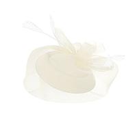Sweatband Set Women's Fascinators for Women, Tea Party Headband, Hat, Mesh Feathers, Hair Clip for Wedding, Cocktail Church Bicycle Tube Scarf Women (Beige, One Size)