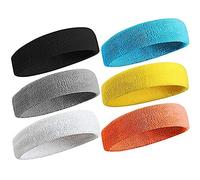Sweatband Sport Headband for Men & Women Moisture Wicking Athletic Cotton Terry Cloth Sweatband for Tennis,Running,Gym,Working Out,Performance Stretch & Moisture Wicking (Multicolour)