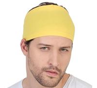Sweatbands for Men and Women- Unisex Sweat Bands Headbands for Men-Workout Headbands- Head Bands Mens- Running, Sports, Football, Triathlons, Construction, Yoga, Gym (Yellow, 1 Size)