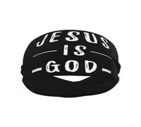 Sweatbands for Men Jesus is God Workout Sport Headbands for Men Absorbed Hairband Fashion Wide Headband for Running Basketball Football Cycling Tennis
