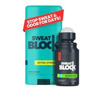 SweatBlock Clinical Strength Antiperspirant and Deodorant System for Men and Women Roll-On 1.2 fl oz for Sweat Control Plus 2.7 oz Stick for 48 Hour Odor Protection Hyperhidrosis Treatment Kit