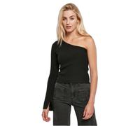 Sweater court ribbed knit one sleeve woman Urban Classics Noir XL