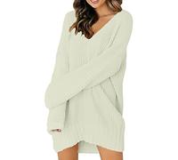 Sweater Dress Work Dresses for Women Uk-Sexy Tunic Round Neck Flowy Casual Fashionable Loose Ribbed Knitting Autumn Winter Lazy Style Keep Warm Hip-Covered Solid Color Elegant Outdoor/indoor Skirts