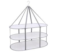 Sweater Drying Rack Foldable 3-Tier Fine Mesh Flat Drying Rack with Windproof Elastic Band and Rotating Hook Hanging Sweater Dryer Racks Foldable