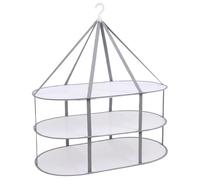 Sweater Drying Rack Foldable 3-Tier Fine Mesh Flat Drying Rack with Windproof Elastic Band and Rotating Hook Hanging Sweater Dryer Racks