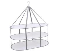 Sweater Drying Rack Foldable 3-Tier Fine Mesh Flat Drying Rack with Windproof Elastic Band and Rotating Hook Hanging Sweater Dryer Racks