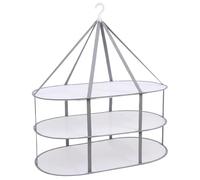 Sweater Drying Rack Foldable 3-Tier Fine Mesh Flat Drying Rack with Windproof Elastic Band and Rotating Hook Hanging Sweater Dryer Racks