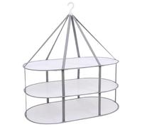 Sweater Drying Rack Foldable 3-Tier Fine Mesh Flat Drying Rack with Windproof Elastic Band and Rotating Hook Hanging Sweater Dryer Racks