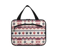 Sweater Knitting Pattern Christmas Style Hanging Travel Toiletry Bag for with Hook, Designer Essentials Quilted Makeup Bag for Travelers Bathroom envase para Perfume de L