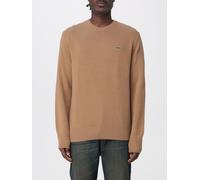 Carded Wool Crew Neck Knit Brown M