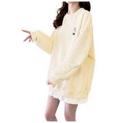 Sweater Women, Women's Cartoon Bear Graphic Knitted Hooded Sweatshirt Long Sleeve Crewneck Pullover Top