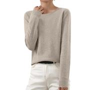Sweaters for Women Fall Long Sleeve Lightweight Crewneck Knit Tops Casual Soft Pullover Sweater Base Layer Shirts, 01 Khaki, Small
