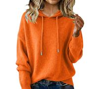 Sweaters for Women Long Sleeve Knits Hoodie Cozy, Lightweight Pullover Merino Wool Fall 2026 Winter Topscashmere (Orange Red,S)