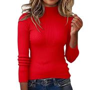 Sweaters for Women Slim Fit Long Sleeve Knitted Pullover Soft Casual Basic Warm Winter Fall Tunic Tops Essential Knit Sweaters