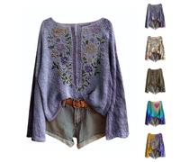 Sweaters for Women UK Boat Neck Women's Jumpers Ethnic Prints Fair Island Sweater Casual Loose Ladies Knitted Pullover Jumpers Layer Top Daily Going Out Shirts