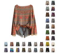 Sweaters for Women UK Boat Neck Women's Jumpers Ethnic Prints Fair Island Sweater Casual Loose Ladies Knitted Pullover Jumpers Layer Top Daily Going Out Shirts