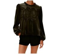 Sweaters for Women UK Womens Velvet Lace Tops Plus Size Casual Round Neck Mesh Shirts Long Sleeve Flared Swing Blouse Hem Patchwork Peplum Top Elegant Loose Fit Party Wear Outfits Army Green XL