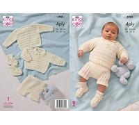 Sweaters, Pants and Bootees in King Cole Cherished 4 Ply (5985)