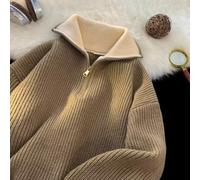 Sweaters that Suit Your Lifestyle Classic Men's Knitted Half Zip Design (2XL Brown)