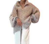 Sweaters Tops for Women Long Sleeve Jumper Loose Fashion Women Sequin Sweater Outerwear Coat Glitter Loose Long Cardigan Oversized Sweaters for Women (White, M)