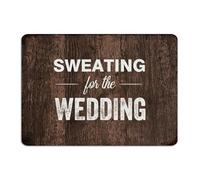 Sweating for The Wedding Metal Tin Sign 10x14 Inch Fashion Chic Bathroom Yard Outside Wall Decorations Aluminum Tin Signs Wall Art Plaques for Dining Room