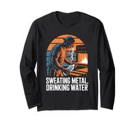 Sweating Metal Drinking Water Steel Mill Worker Long Sleeve T-Shirt