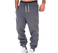 Sweatpants for Men UK Casual Cargo Pants Drawstring Elasticated Waist Joggers Trousers Solid Lightweight Outdoor Walking Climbing Athletic Pants Dark Gray XXL