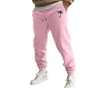 Sweatpants for Men UK Classic Solid Cuffed Joggers with Pockets Elasticated Waist Drawstring Bottoms Wide Leg Comfort Trousers Casual Smart Relaxed Fit Mens Lightweight Activewear Sweatpants Pink