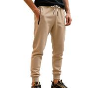 Sweatpants for Men UK Classic Solid Joggers Elasticated Waist Drawstring Cuffed Bottoms Wide Leg Relaxed Fit Comfort Trousers with Pockets Casual Smart Mens Activewear Sweatpants Khaki