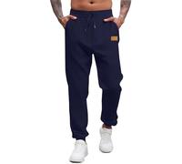 Sweatpants for Men UK Wide Leg Casual Comfy Joggers Bottoms Relaxed Classic Fit Trouser Elasticated Waist Regular Fit Drawstring Baggy Trousers with Pockets Lightweight Sweatpants for Men Navy