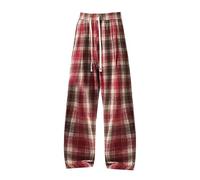 Sweatpants Mens Baggy Checked Trousers Open Hem Loose Fit Lightweight Jogging Pants with Pockets Drawstring Casual Trousers Lightweight Tracksuit Bottoms Cotton Rich Blend Sizes M-5Xl