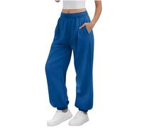 Sweatpants Pants for Women Lightweight Inside Waist Drawstring Baggy Trousers with Pockets Casual Comfy Autumn Winter Warmth Buttoms Fashionable Workout Hiking Jounge Sweat Pants Blue