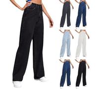 Sweatpants That Look Like Jeans Prime+Deals Women's Sweatpant Jeans Soft High Waisted Sweatpants That Look Like Jeans Plus Size Boyfriend Jeans with Pockets Black-1, XXXL