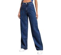 Sweatpants That Look Like Jeans Women Jeans High Waisted Straight Leg Jeans Casual Baggy Jeans Spring Boyfriend Jeans (Dark Blue,M)