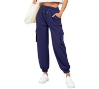 Sweatpants Womens Elastic High Waisted Joggers Plain Drawstring Tracksuit Bottoms Baggy Ankle Cuffed Jogging Pants Cargo Trousers Combat Pants With Multiple Pockets Outdoor Lounge Workout Streetwear