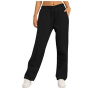 Sweatpants Womens Straight Leg Jogging Bottoms Fleece Lined Joggers Trousers Warm Thermal Sweatpants Winter Thick Tracksuit Bottoms Elastic High Waisted Solid Jogging Pants Pockets for Casual Gym (M)