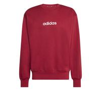 adidas Men's ESSENTIALS LINEAR FLEECE SWEATSHIRT, active maroon/white, M