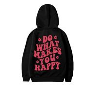 Sweatshirt Black Girls Hoodie Fun Floral Alphabet Print Hoodie Long Sleeve Clothing Sweatshirt Things For Girls Teenagers, black, 13-14 Jahre