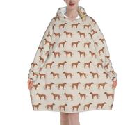 Sweatshirt Blanket,Women's Wearable Hoodie Fit Most People Flannel Pullover Blanket,Rhodesian Ridgeback Dog Breed Pet Tan