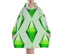 Sweatshirt Blanket,Women's Wearable Hoodie Fit Most People Flannel Pullover Blanket,The Sims Plumbob